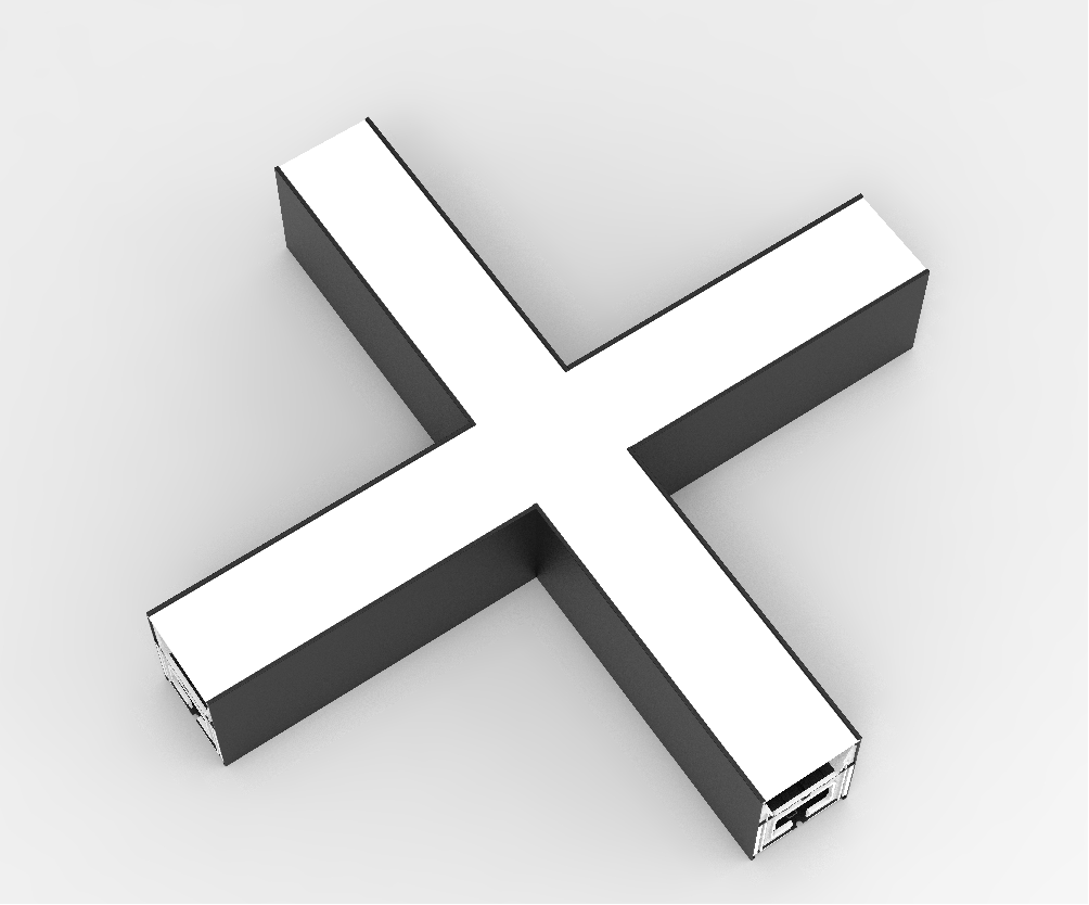 X shape continuous linear light